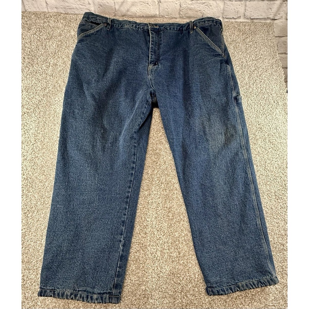 Crossfire Fleece Lined  Denim Blue Jeans Men's Size 50X32 Wide Leg Pants